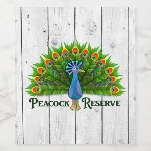Peacock Reserve Wijn Etiket (Enkel label)