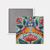 Peacock rickshaw art magneet (Voorkant / Achterkant)