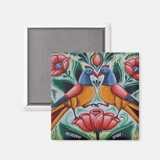 Peacock rickshaw art magneet (Voorkant / Achterkant)