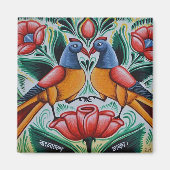 Peacock rickshaw art magneet (Voorkant)