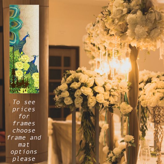 Peacock Roaring 20's Chandelier Wedding Poster