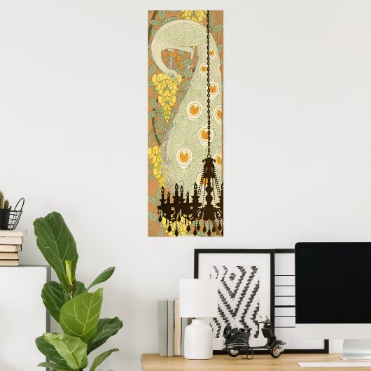 Peacock Roaring 20's Gatsby Wedding Poster (Thuiskantoor)