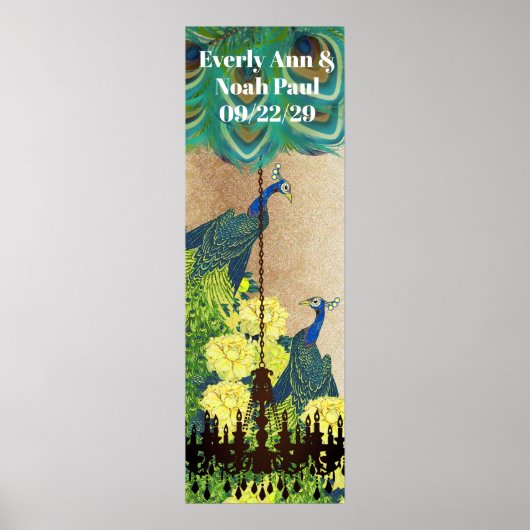 Peacock Roaring 20's Wedding Poster (Voorkant)