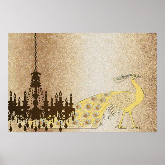 Peacock Roaring 20's Wedding Poster (Voorkant)