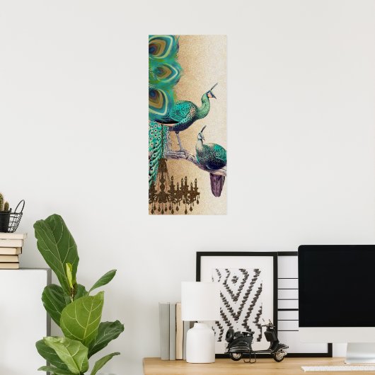 Peacock Roaring 20's Wedding Poster (Thuiskantoor)