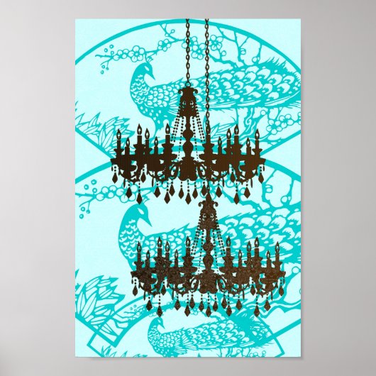 Peacock Roaring 20's Wedding Poster (Voorkant)