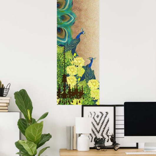 Peacock Roaring 20's Wedding Poster (Thuiskantoor)