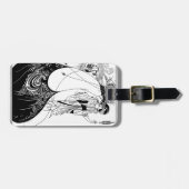 Peacock Rok Beardsley Art Nouveau Bagagelabel (Voorkant horizontaal)