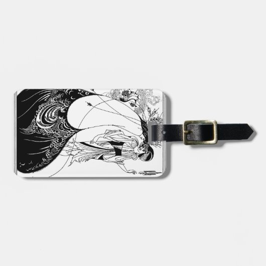 Peacock Rok Beardsley Art Nouveau Bagagelabel (Voorkant horizontaal)