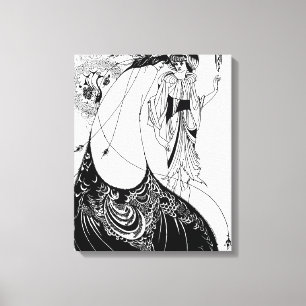 Peacock Rok Beardsley Art Nouveau Canvas Afdruk