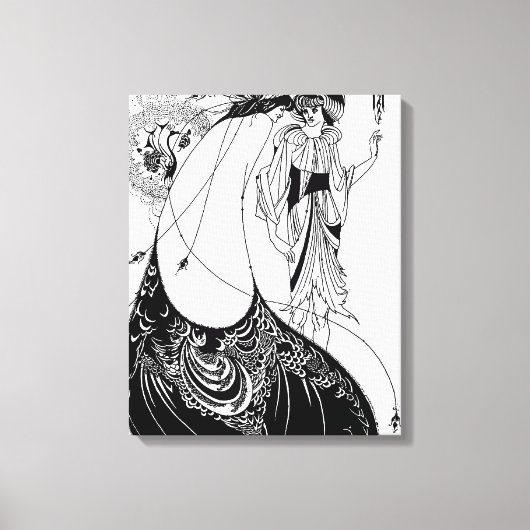 Peacock Rok Beardsley Art Nouveau Canvas Afdruk (Voorkant)