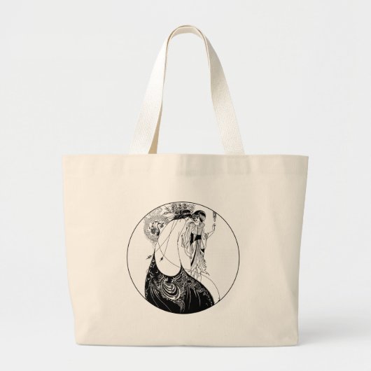 Peacock Rok Beardsley Art Nouveau Grote Tote Bag (Voorkant)
