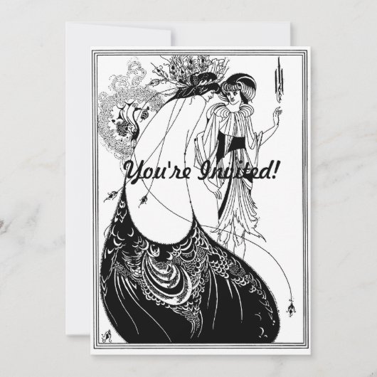 Peacock Rok Beardsley Art Nouveau Kaart (Voorkant)