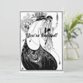 Peacock Rok Beardsley Art Nouveau Kaart (Staand voorkant)