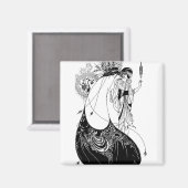 Peacock Rok Beardsley Art Nouveau Magneet (Voorkant / Achterkant)