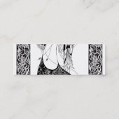 Peacock Rok Beardsley Art Nouveau Mini Visitekaartje (Achterkant)