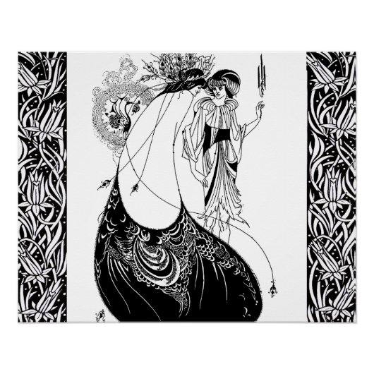 Peacock Rok Beardsley Art Nouveau Perfect Poster (Voorkant)