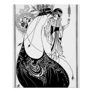 Peacock Rok Beardsley Art Nouveau Perfect Poster