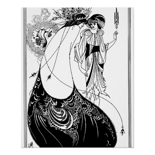 Peacock Rok Beardsley Art Nouveau Perfect Poster (Voorkant)