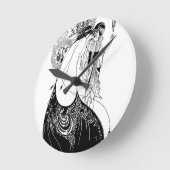 Peacock Rok Beardsley Art Nouveau Ronde Klok (Hoek)