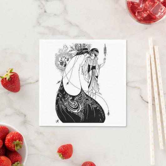 Peacock Rok Beardsley Art Nouveau Servetten (Insitu)