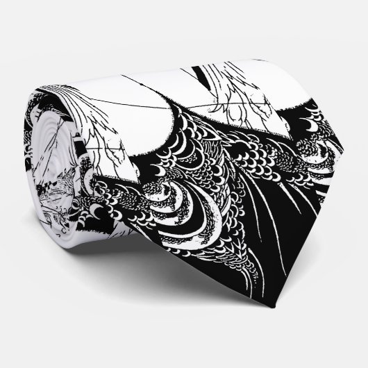 Peacock Rok Beardsley Art Nouveau Stropdas (Opgerold)