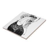 Peacock Rok Beardsley Art Nouveau Tegeltje (Zijkant)