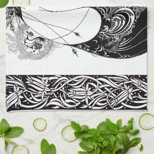 Peacock Rok Beardsley Art Nouveau Theedoek (Gevouwen)