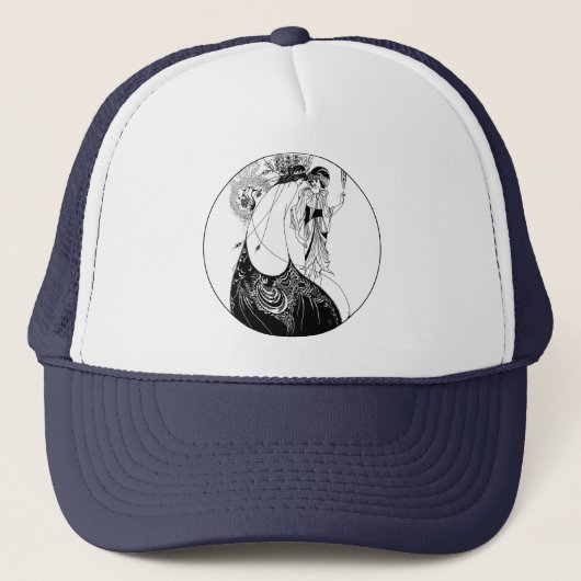 Peacock Rok Beardsley Art Nouveau Trucker Pet (Voorkant)