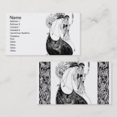 Peacock Rok Beardsley Art Nouveau Visitekaartje (Voorkant / Achterkant)