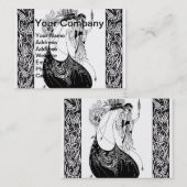 Peacock Rok Beardsley Art Nouveau Visitekaartje (Voorkant / Achterkant)