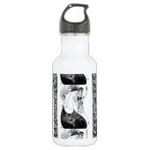 Peacock Rok Beardsley Art Nouveau Waterfles (Voorkant)