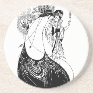 Peacock Rok Beardsley Art Nouveau Zandsteen Onderzetter