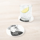 Peacock Rok Beardsley Art Nouveau Zandsteen Onderzetter (Zijkant)