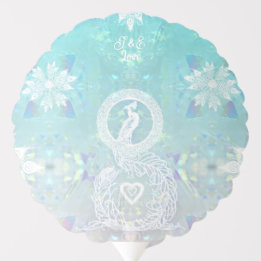 Peacock romantische bruiloft, hart gepersonaliseer ballon