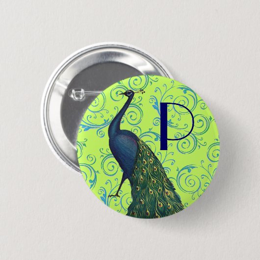  Peacock Ronde Button 5,7 Cm (Voorkant /achterkant)