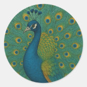 Peacock Ronde Sticker (Voorkant)