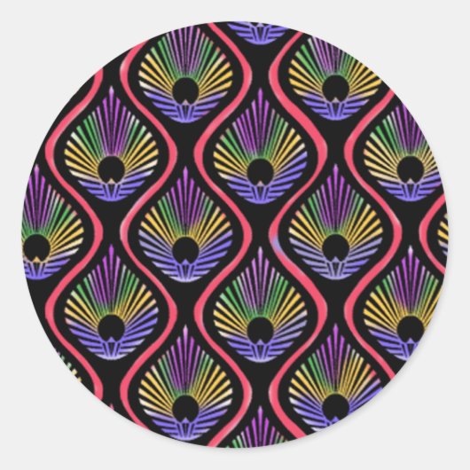 Peacock Ronde Sticker (Voorkant)