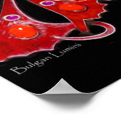 PEACOCK, rood paars grijs violet zwart Poster (Hoek)