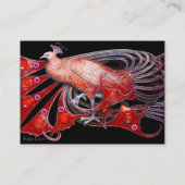 PEACOCK rood zwart Visitekaartje (Achterkant)