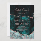 Peacock & Roos Gold Agate Bruids Brunch Uitnodigin Kaart (Voorkant)