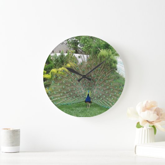 Peacock Round (groot) wandklok (Huis)
