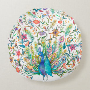 Peacock Round Sierkussen Rond Kussen