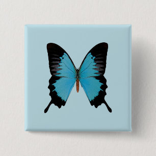 Peacock Royal Vierkante Button 5,1 Cm