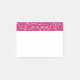Peacock roze eenvoudig gepersonaliseerd post-it® notes