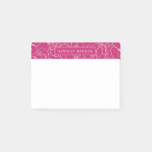 Peacock roze eenvoudig gepersonaliseerd post-it® notes