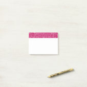 Peacock roze eenvoudig gepersonaliseerd post-it® notes (Op bureau)