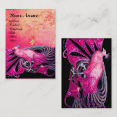 PEACOCK roze zwart Visitekaartje (Voorkant / Achterkant)