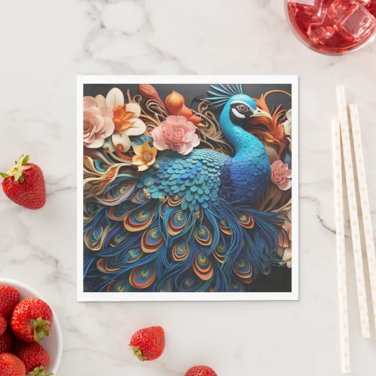 Peacock Rozen Elegant  papier servetten (Insitu)