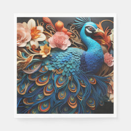 Peacock Rozen Elegant  papier servetten